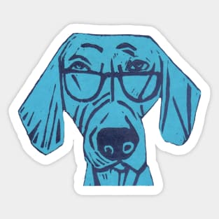 Glad, The Intelligent Weimerana, Blue Dog. Sticker